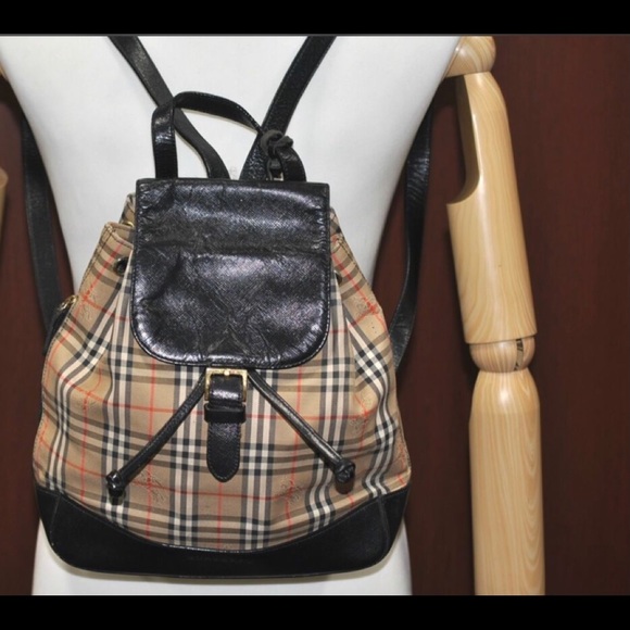 **SOLD**SOLD Burberry Nova Check Canvas Leather Backpack - Picture 15 of 16